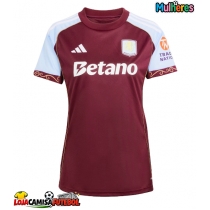 Camisa de Futebol Aston Villa Boubacar Kamara #44 Equipamento Principal Mulheres 2025-26 Manga Curta